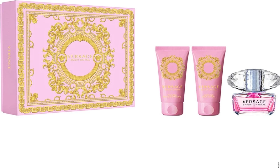 Set Eau de Toilette për femra Versace Bright Crystal 50ml + shower gel 50ml + body lotion 50ml