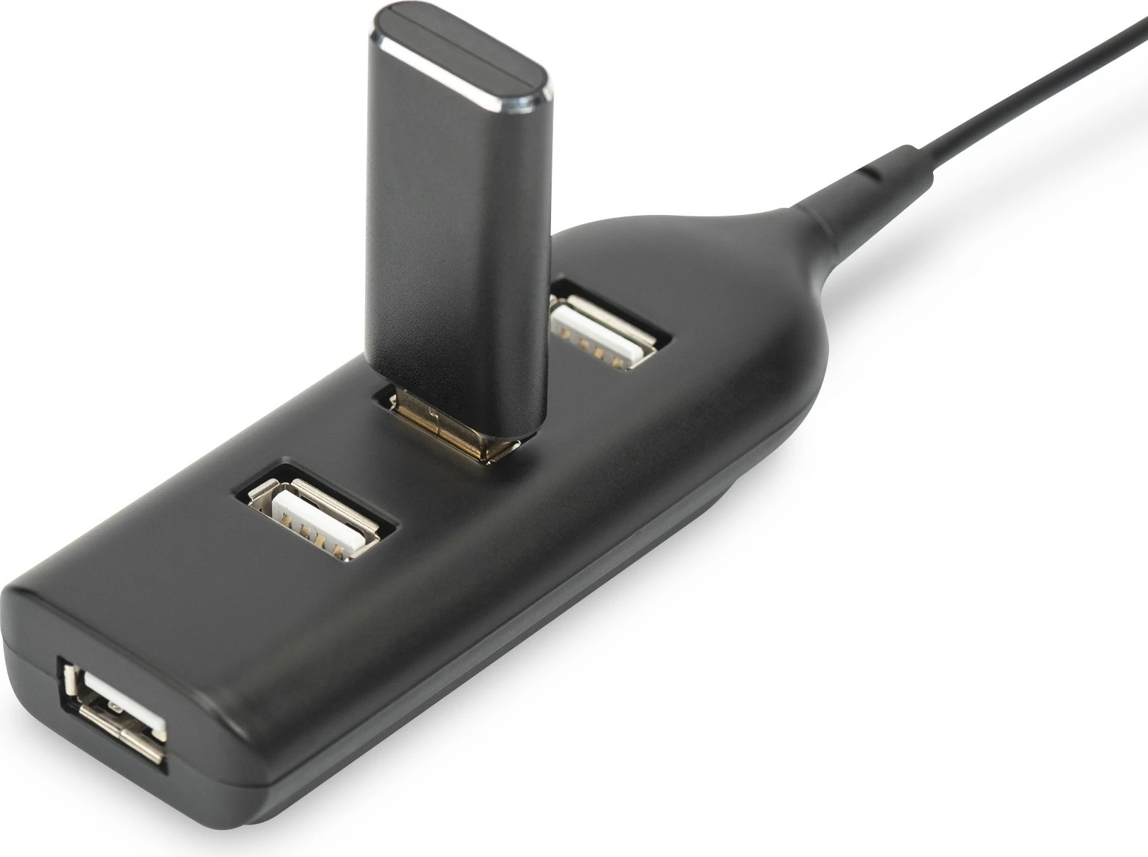 USB hub Digitus 4 porta, USB 2.0, 480 Mbit/s, 0.3m, e zezë
