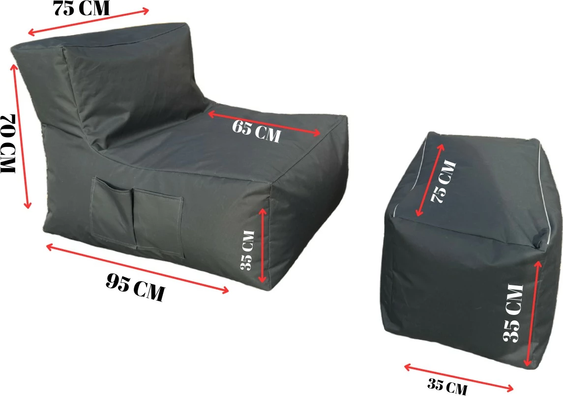 Set bean bag (2 copë), Atelier del Sofa, XXL Sedir, e verdhë