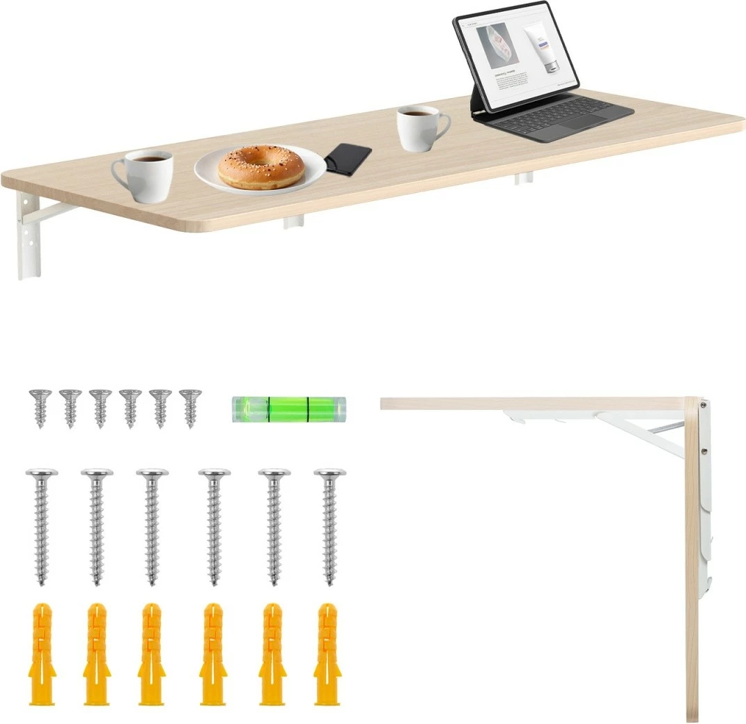raft palosës mural, Maclean MC-128 WD, 100x40 cm, ngarkesë 50 kg, e bardhë/dru