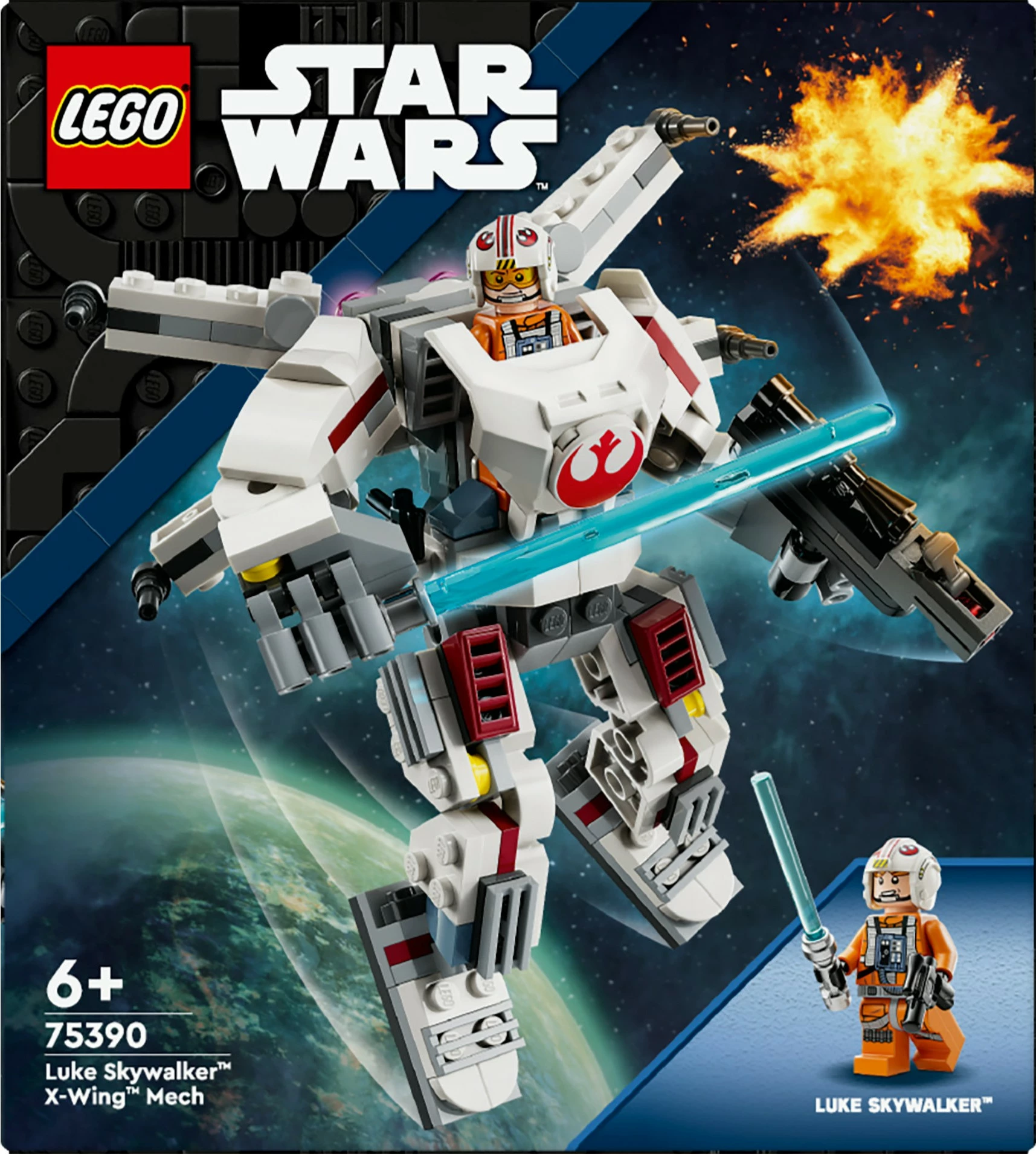 Set ndërtimi LEGO Star Wars Luke Skywalker X-Wing Mech 195 pjesë, shumëngjyrësh