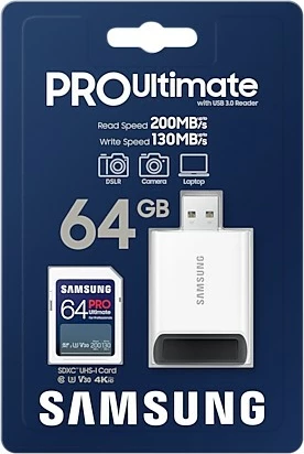 Kartelë memorie Samsung PRO Ultimate 64GB SDXC UHS-I, 200MB/s, e bardhë