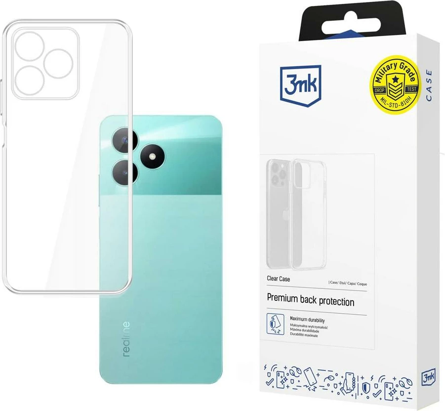 Mbështjellës 3mk Clear Case për Realme C51, transparent