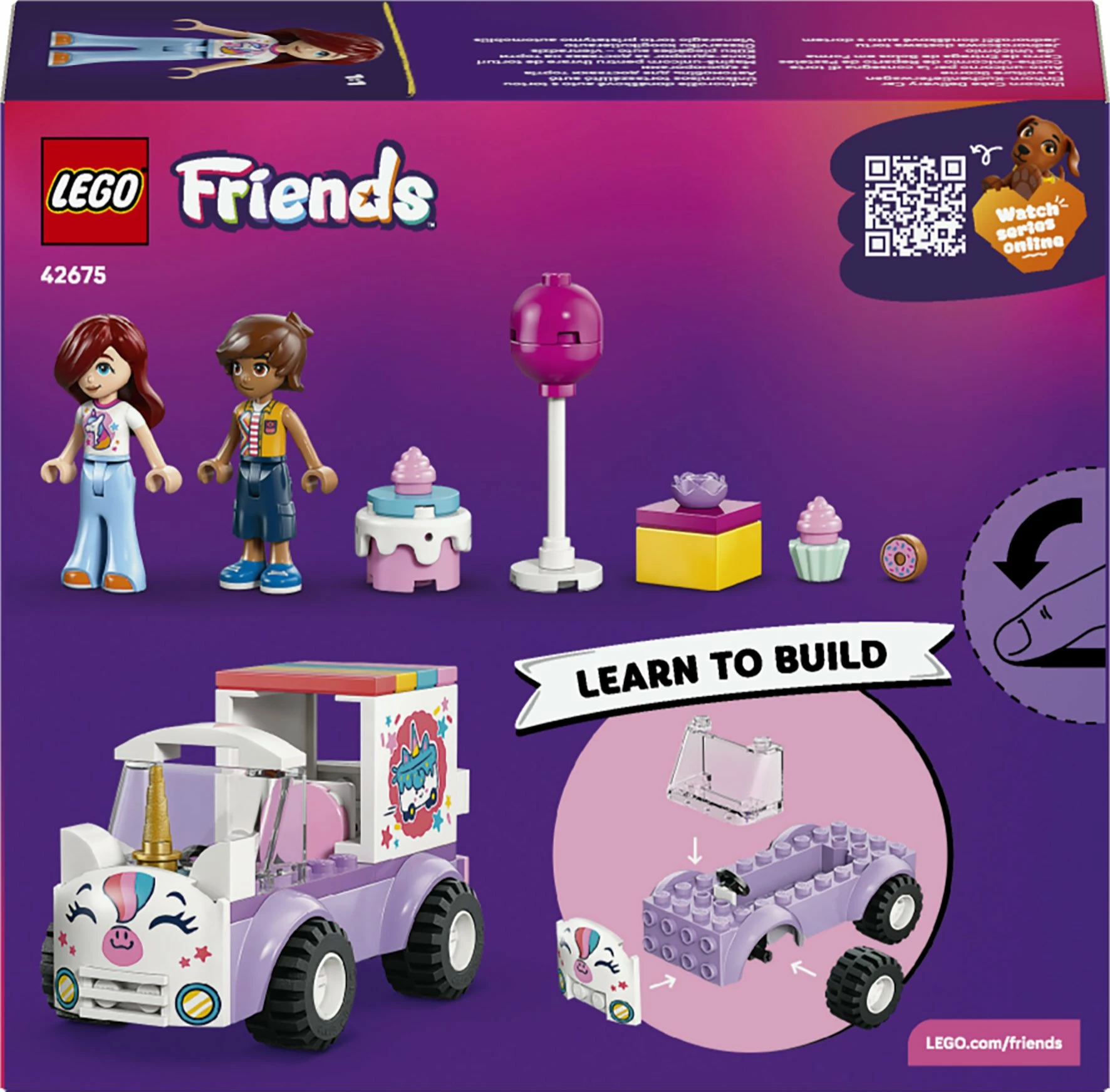 Set LEGO Friends Unicorn Cake Delivery 42675, 67 pjesë