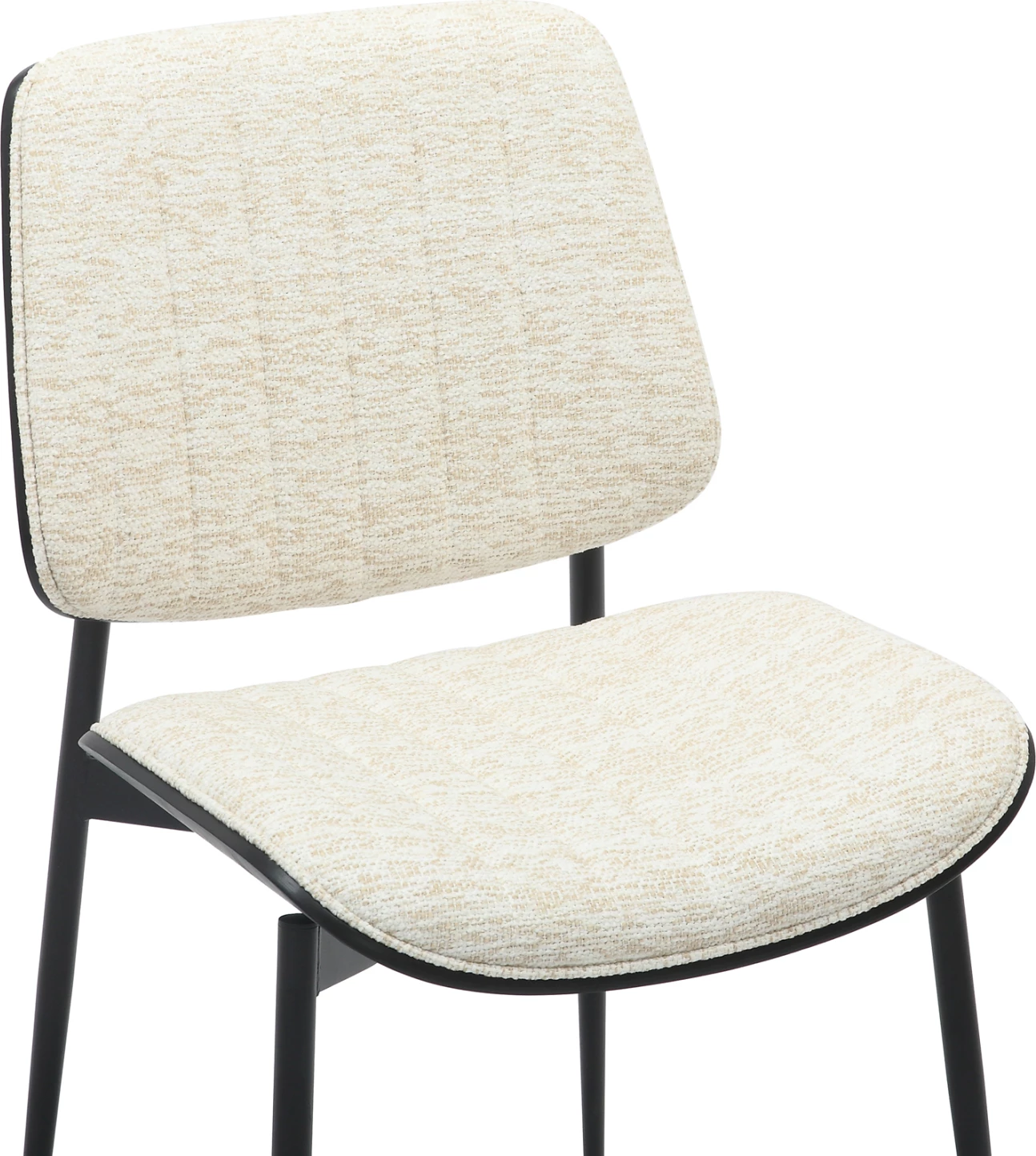 Karrige për ngrënie CONTI FH9983.02, metal i zi & dru i përpunuar, pëlhurë e kremtë, 48.5x56x82.5 cm, set prej 2 copash