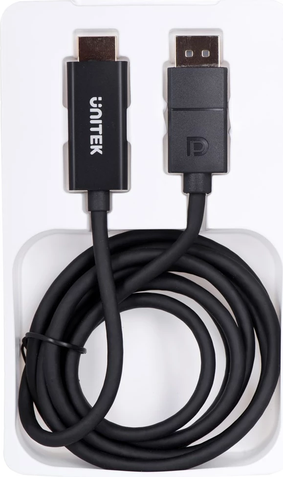 Përshtatës kabllor Unitek, HDMI-1.2, DP, 60 Hz,1.9 m, i zi