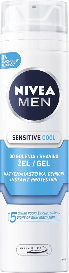 Xhel për rroje Nivea Men Sensitive Cool për meshkuj, 200ml