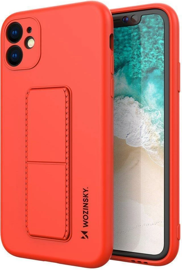 Mbështjellës Wozinsky Kickstand Case për Samsung Galaxy A22 5G, silikon, i kuq
