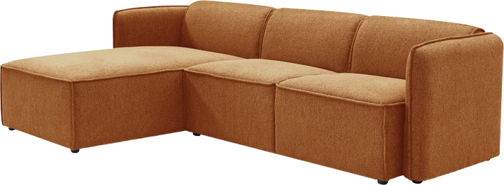 Kënd divani i kthyeshëm Soofa, ngjyrë portokalli, 270x163x74cm