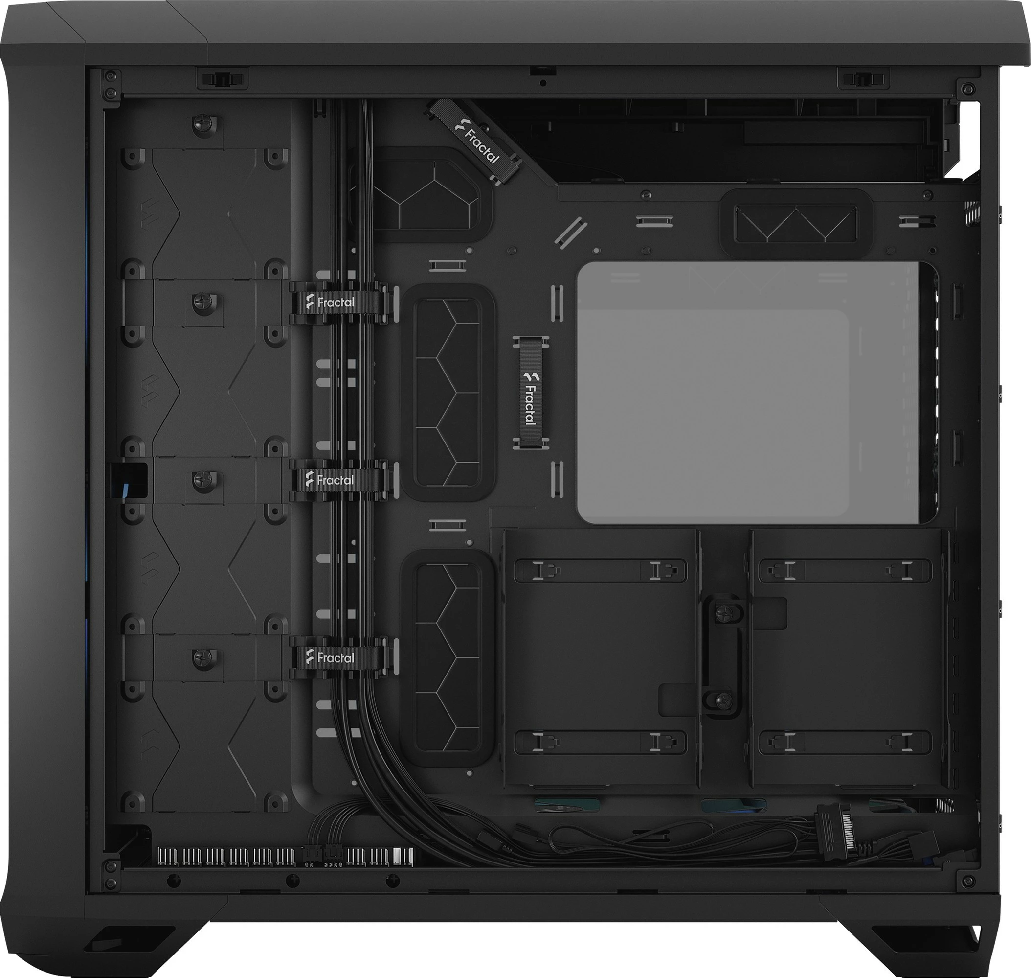 Kasë Fractal Design Torrent, Tower, PC, ATX, EATX, ITX, micro ATX, SSI CEB, Tempered glass, Gaming, e zezë