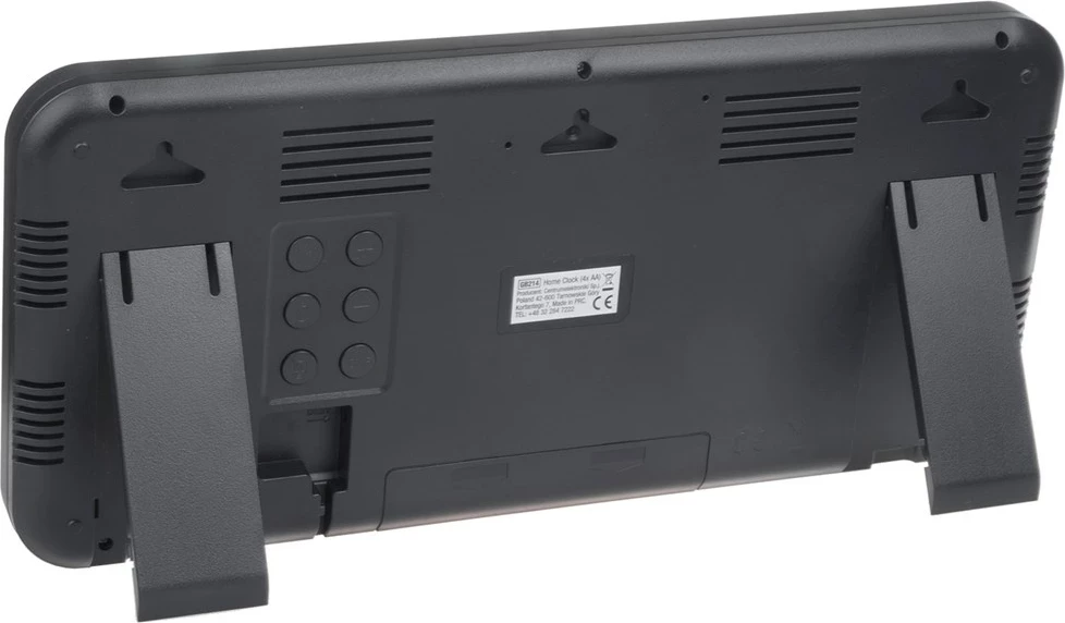 Orë digjitale e madhe Maclean GB214, me sensor temperature, 37x17cm, e zezë