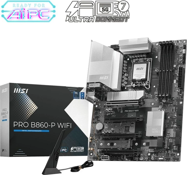 Pllakë amë MSI PRO B860-P WIFI, Intel B860, LGA 1851, ATX, E zezë
