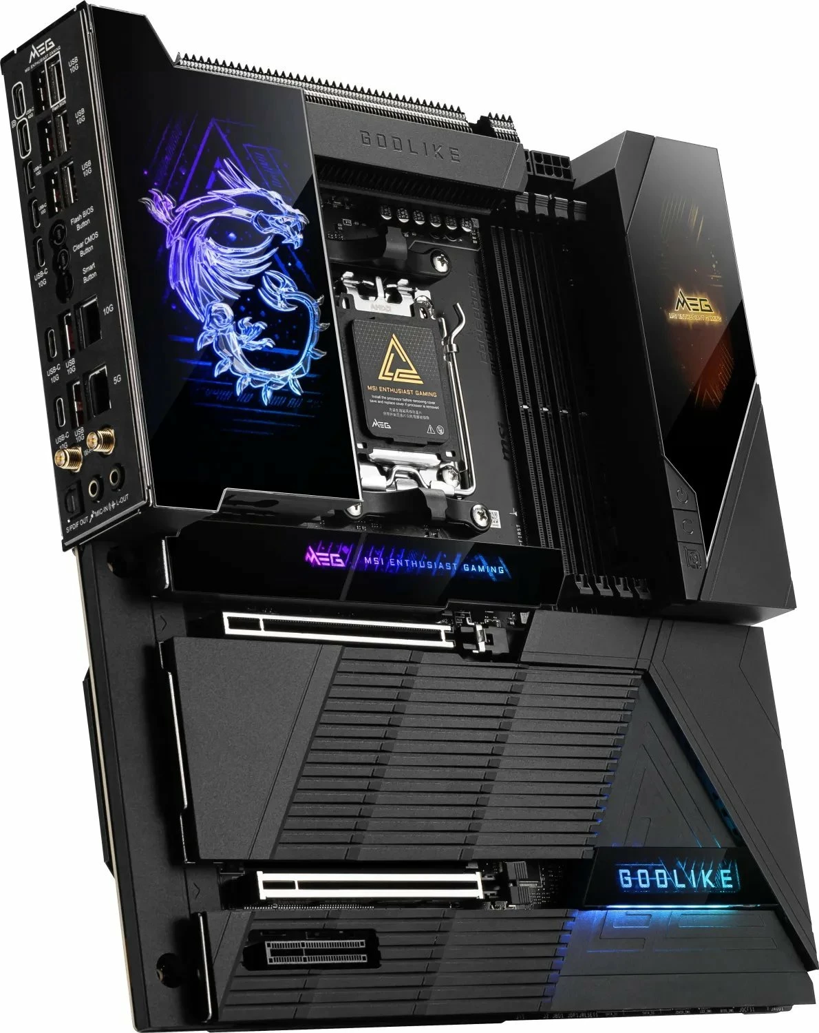 Pllakë amë MSI MEG X870E GODLIKE E-ATX, 256GB RAM, WiFi, Bluetooth, USB4, e zezë, set me antenë WiFi + 4 kabllo SATA + vida M.2 + pendrive