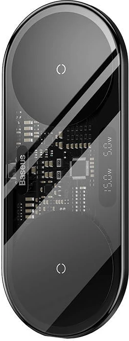 Karikues wireless Baseus WXSX010101, Dual Qi, 20W, me ekran LED, i zi