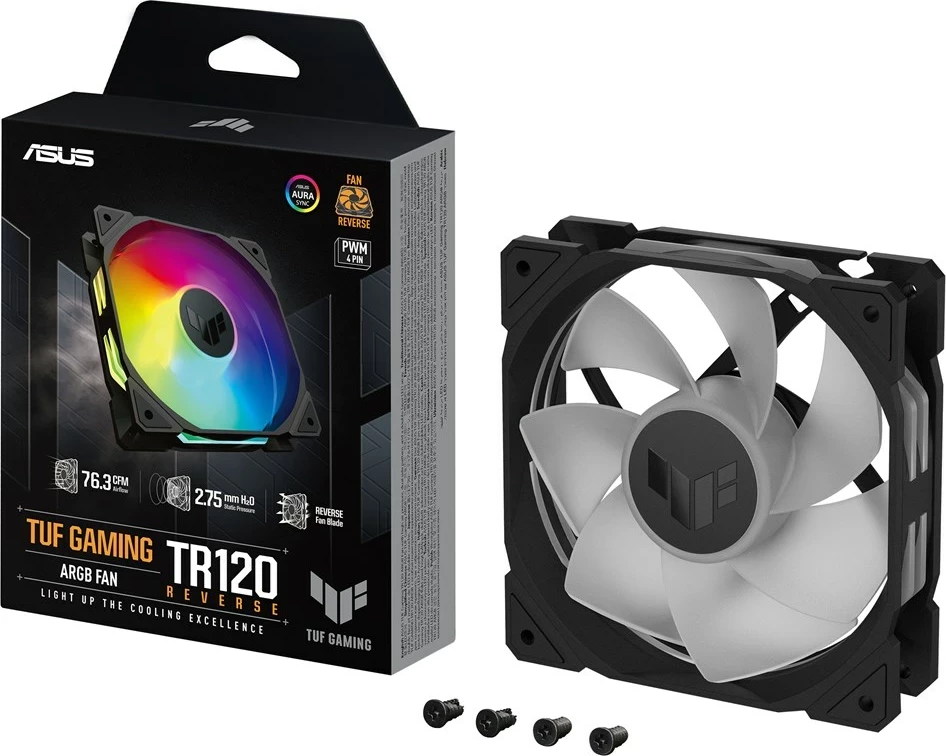 Ventilator ASUS TUF Gaming TR120 ARGB, Kasë kompjuteri, 12 cm, Zi