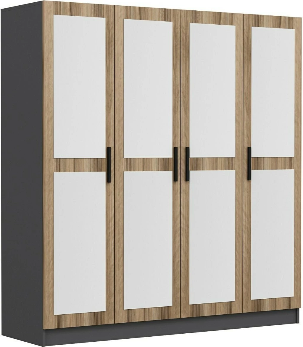 Dollap me pasqyrë, ngjyrë dore, Skye Decor, 180x210x52 cm