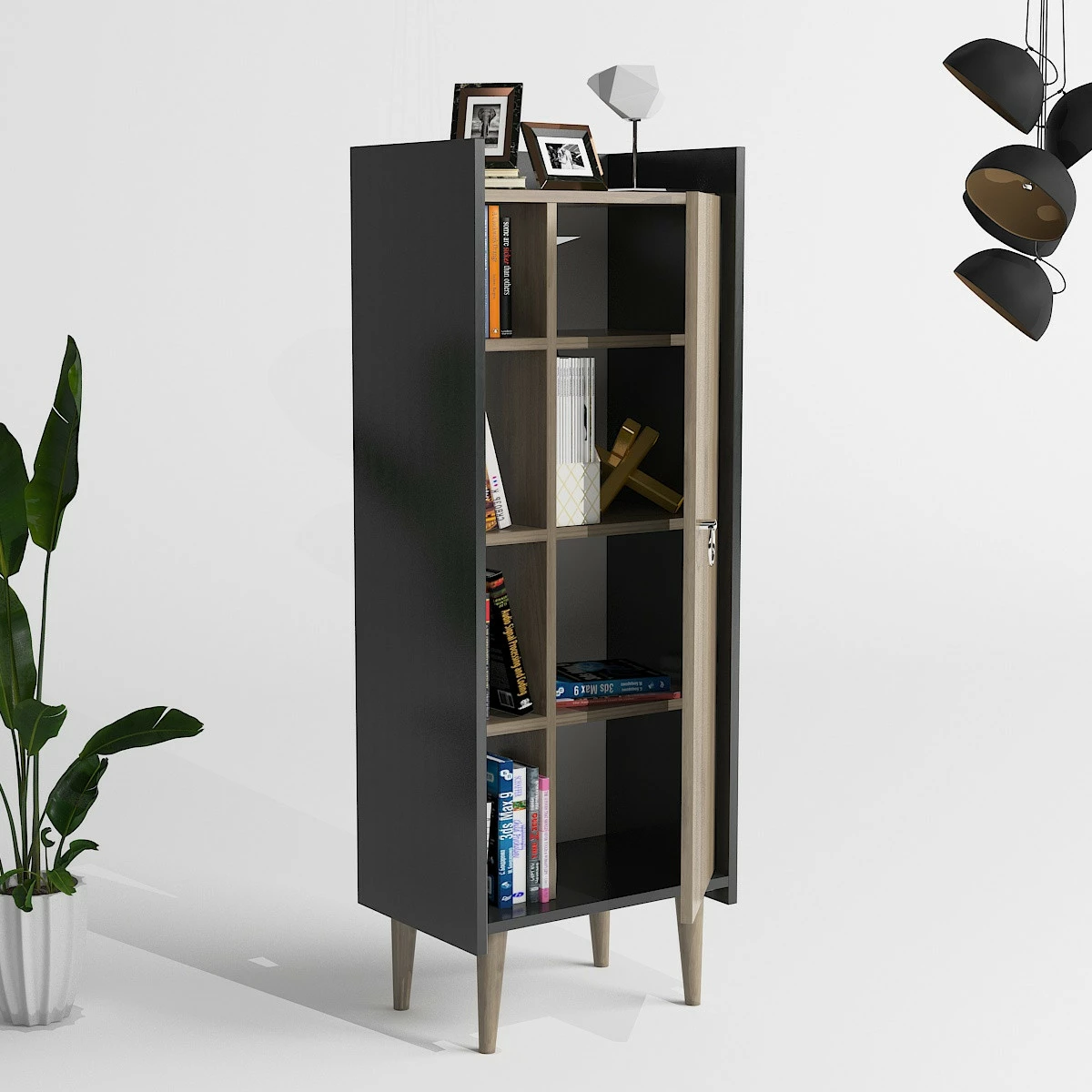 Dollap multifunksional Hanah Home, Lagomood Ruby, ngjyrë arre dhe antracit