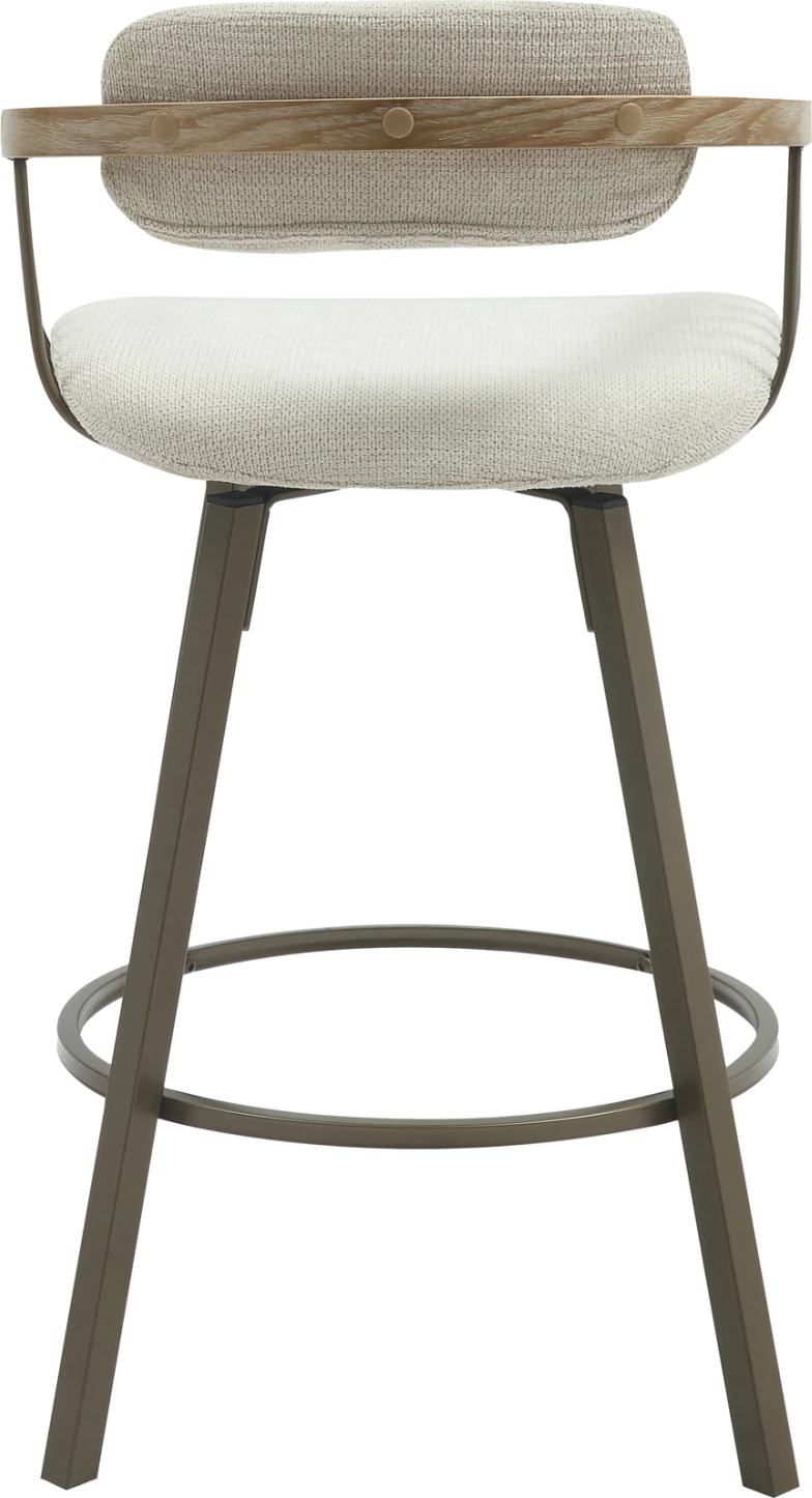 Karrige për bar rrotulluese LANG FH9990.01, metal ngjyrë bakri antik, pëlhurë ecru, 51.5x48.5x89.5H cm