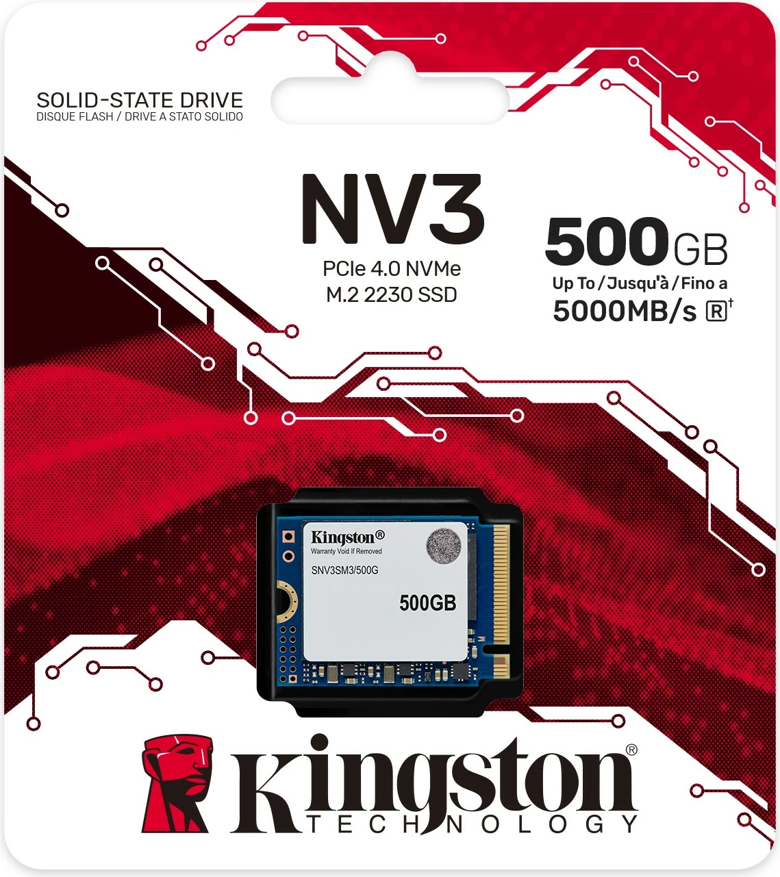 SSD M.2 Kingston NV3 500GB, PCI Express 4.0, 2230