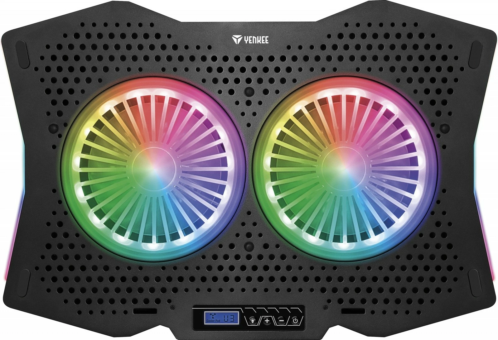 Pad ftohës për laptop YENKEE YSN 310, 15.6", 2 ventilatorë, RGB, i zi