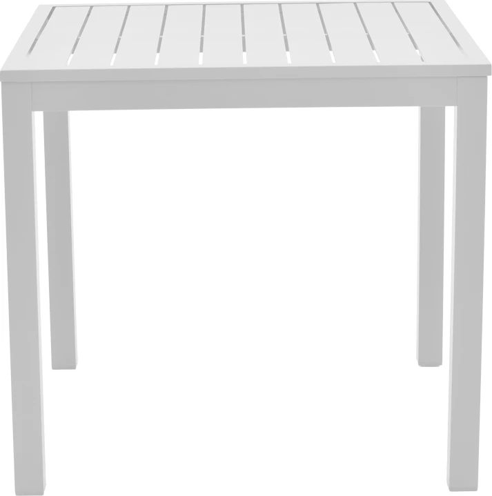 Set tavoline me karrige për terasë Kliton - Norture, alumin, ngjyrë e bardhë/natyrale, 80x80x74cm, 3 copë
