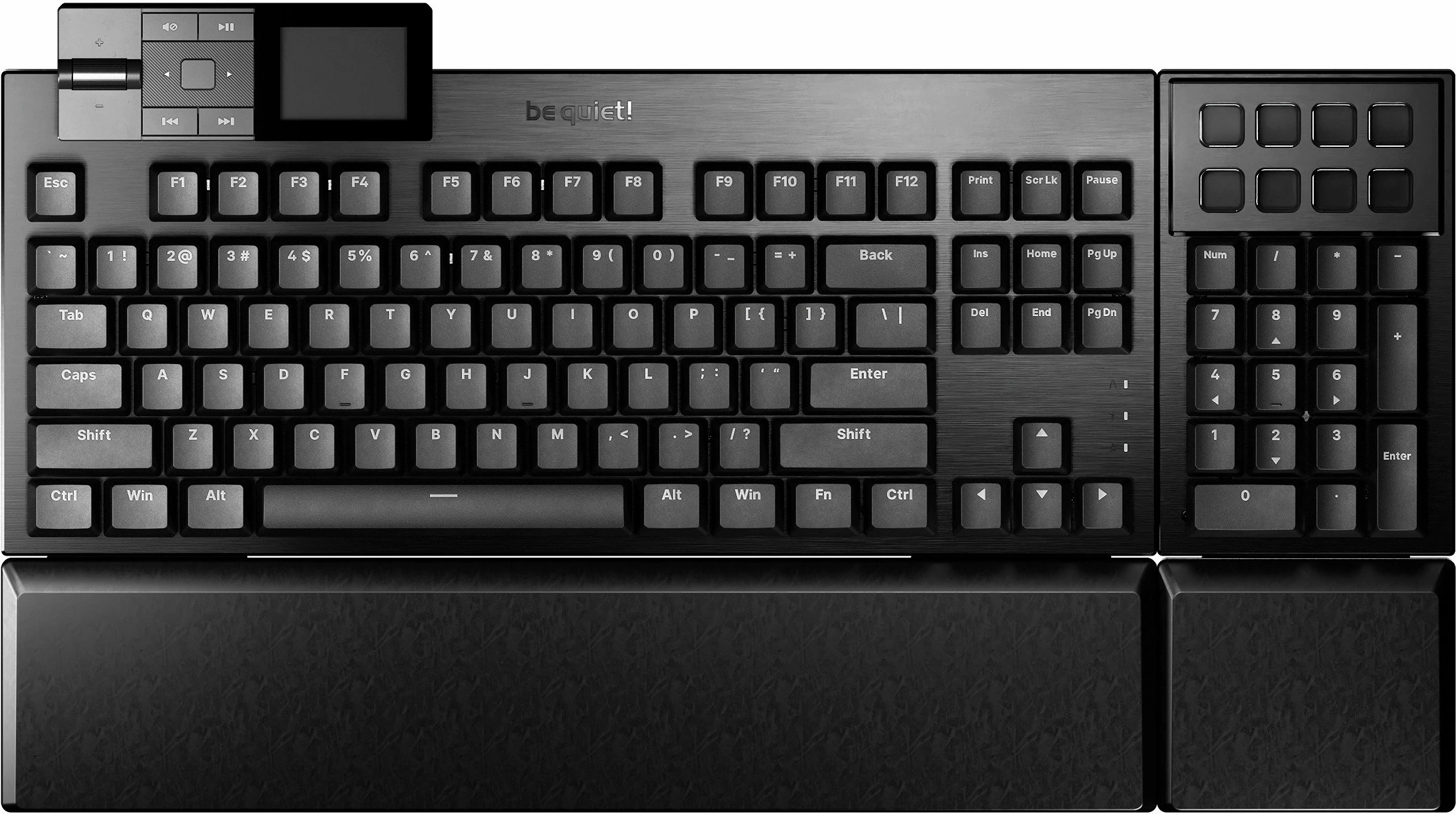 Tastierë mekanike gaming be quiet! Dark Mount BT001US, US QWERTY 100%, RGB, USB/Bluetooth/2.4 GHz, me numpad të shkëputshëm, e zezë