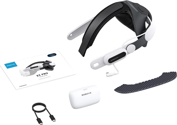 Rrip me bateri BoboVR E3 PRO për Meta Quest 3/3S, 10000 mAh, i zi