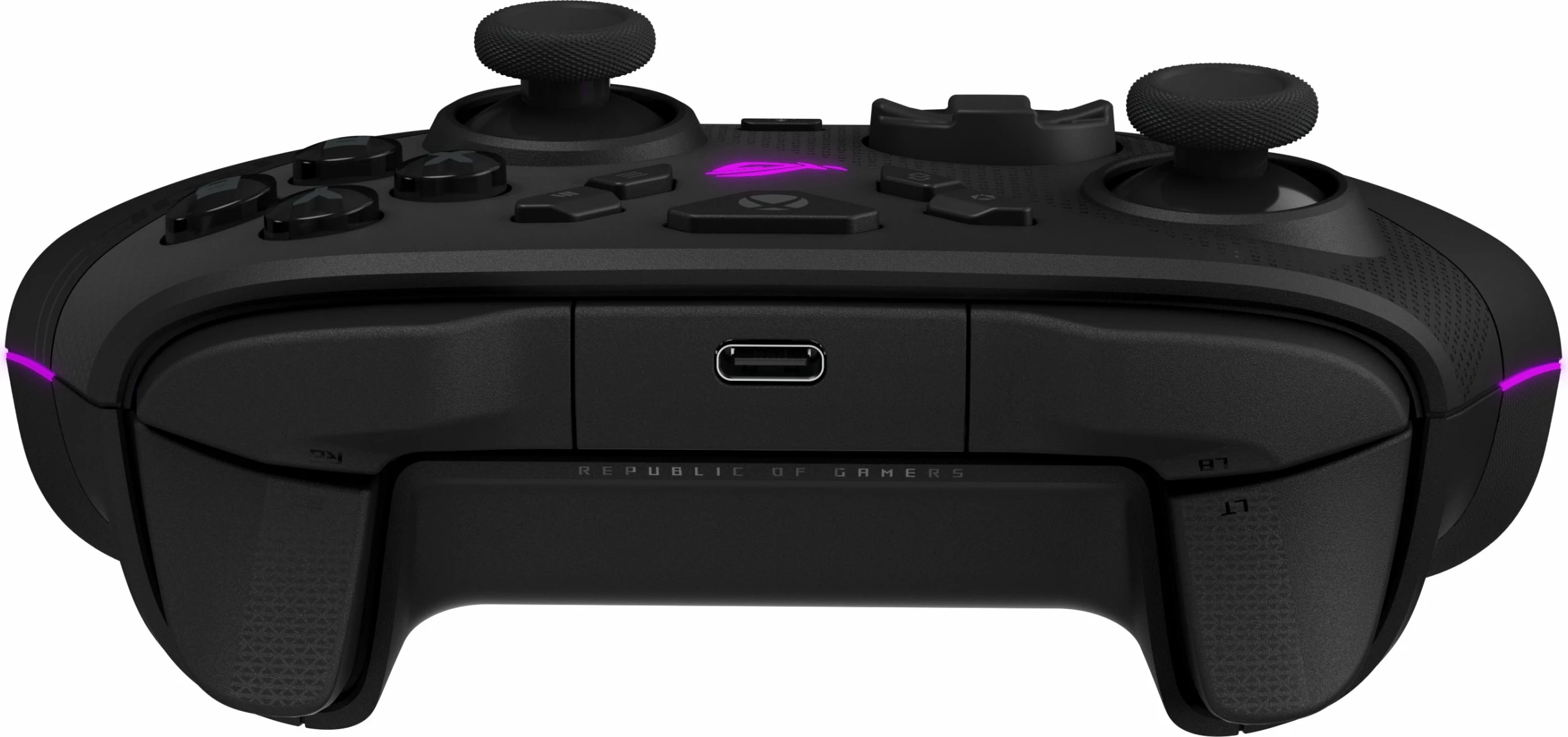Kontroller gaming Asus ROG Raikiri II (90GC0230-BGP000), tri-mode 2.4GHz/Bluetooth/USB-C, për PC/Xbox One/Series, i zi, set me çantë karikimi dhe dock
