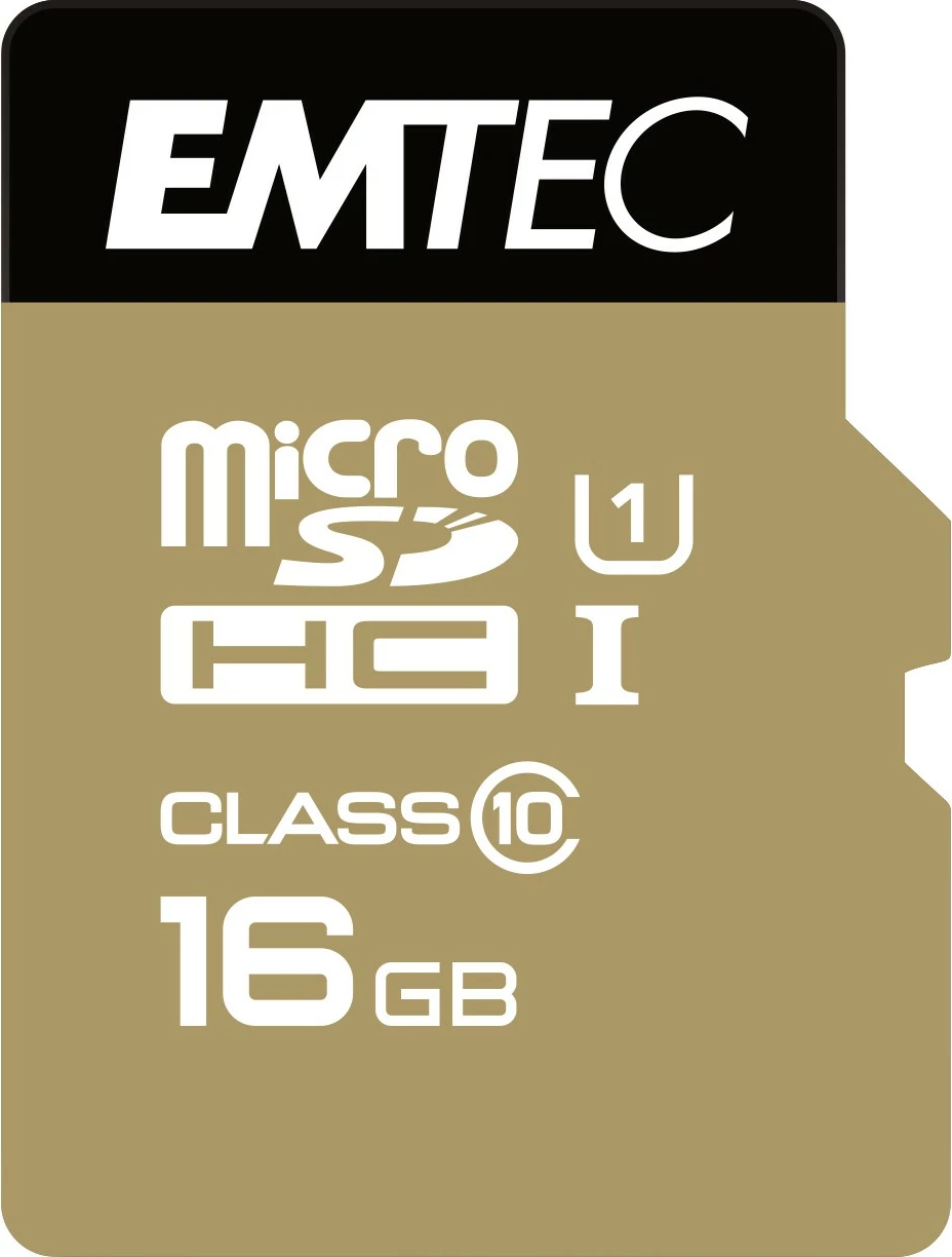 Kartelë memorie EMTEC microSDHC 16GB Class 10, 85MB/s, kaltër/artë