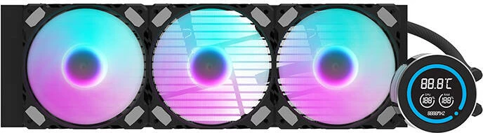 Kasë ftohje me ujë Darkflash DN-D360, 360mm, ARGB, me ekran LCD, e zezë