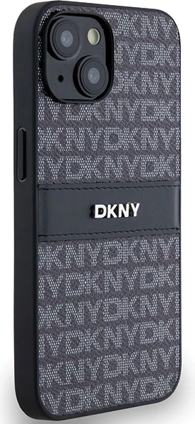 Mbështjellës DKNY Mono Stripe & Metal Logo për iPhone 15/14/13, e zezë