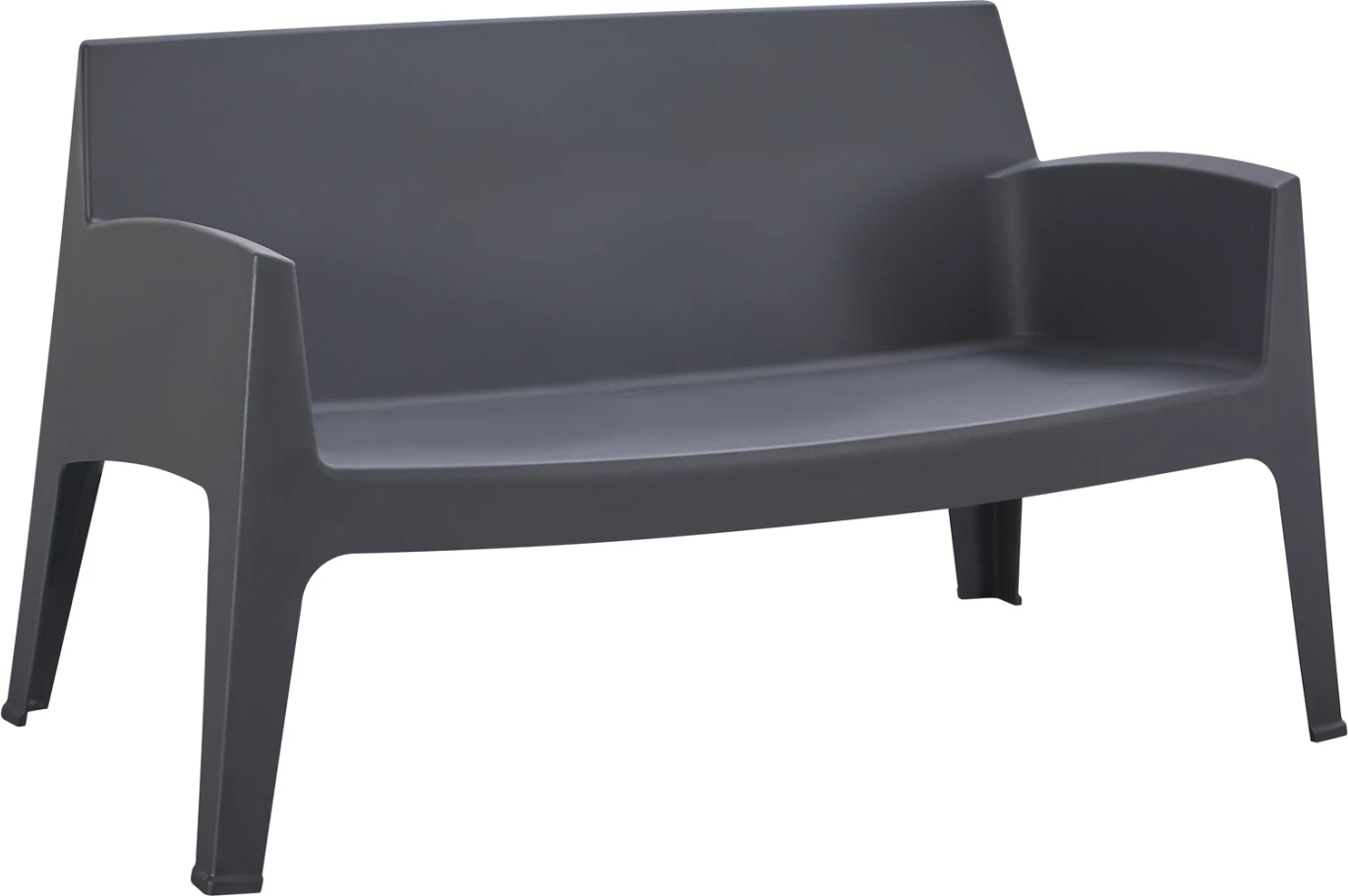 Divan i jashtëm dy vendësh, polipropilen, ngjyrë gri, SLEEK FH6366.10, 118x48.5x73cm