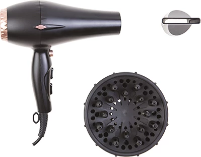 Tharëse flokësh, Adler AD 2244, 2000W, ION, 2 shpejtësi, 3 temperatura, funksion ajër i ftohtë, motor AC, difuzor dhe koncentrator, kabllo 3m, e zezë