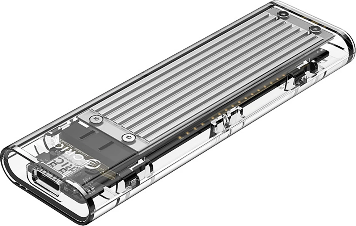 Kasë Orico TCM2-C3 për SSD M.2 NVME në USB-C 10Gb/s, Gri/Transparent