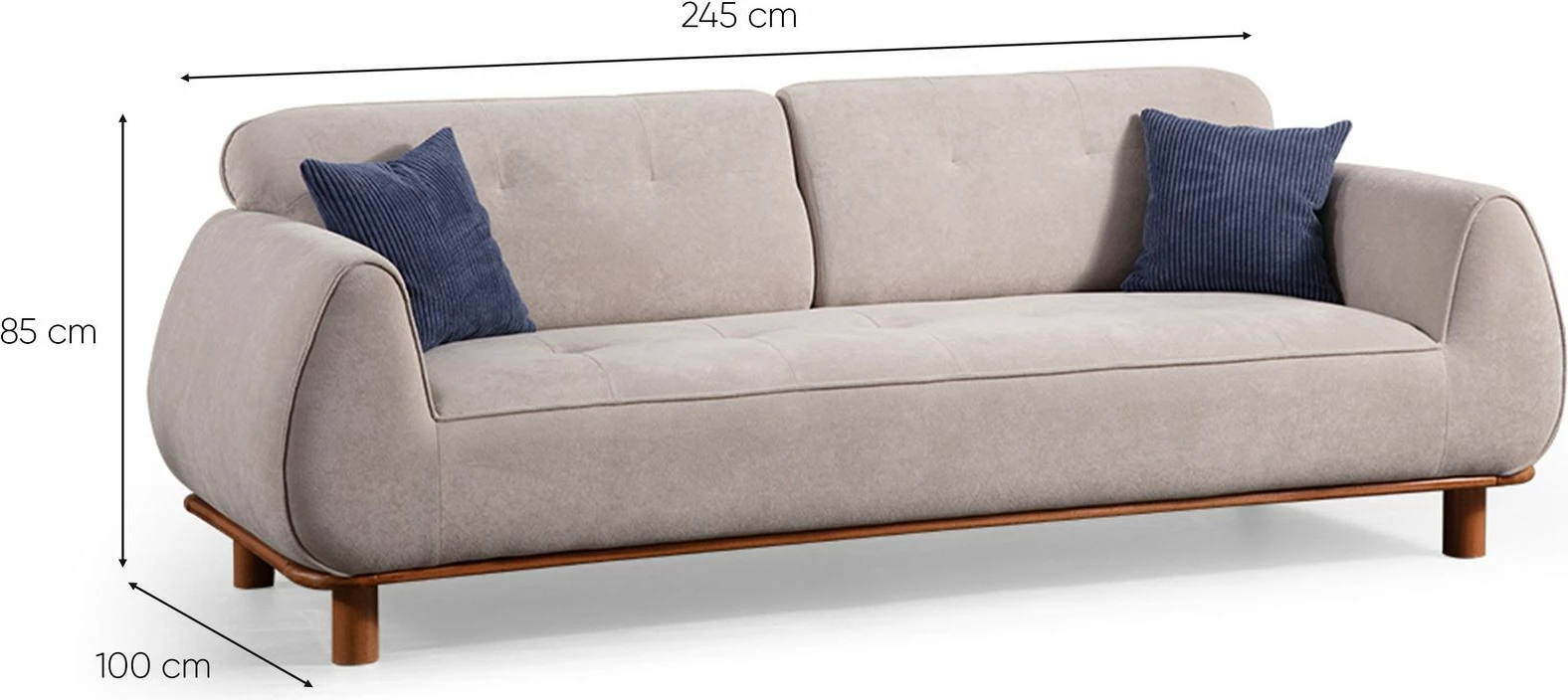 Divan treshe Atelier del Sofa, Drop, i bardhë