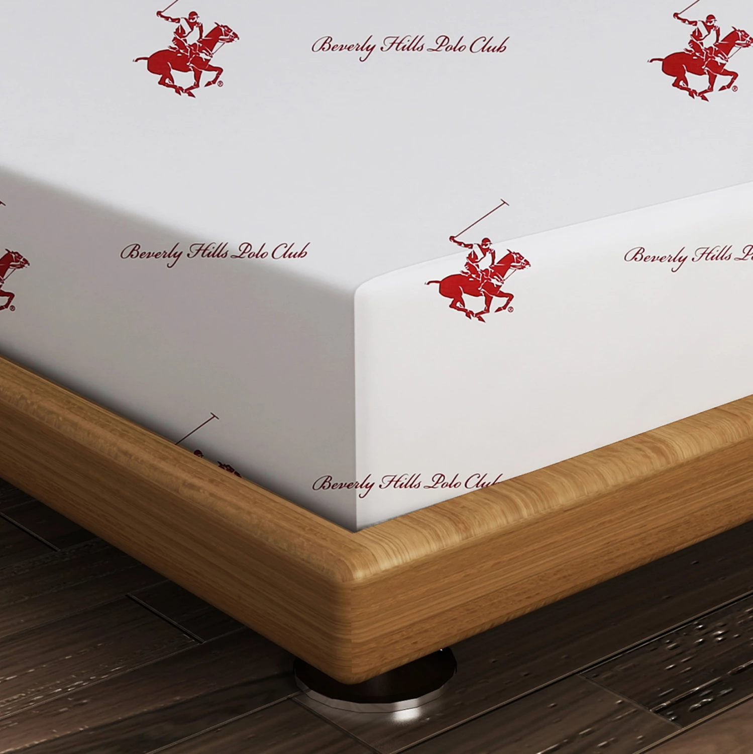 Çarçaf i sheshtë Beverly Hills Polo Club, FH12031.01, bardhë e kuqe, 180x240 cm