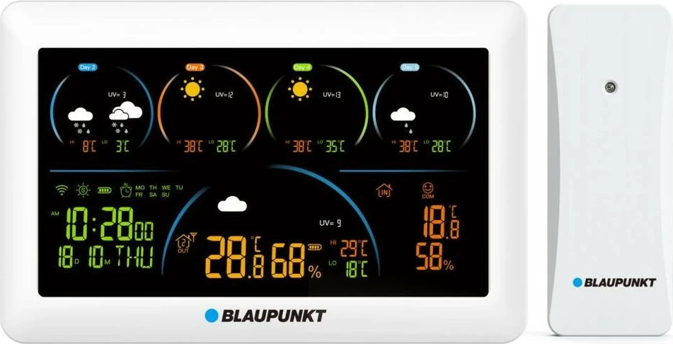 Stacion moti Blaupunkt WS50WH APP, me Wi-Fi, ekran me ngjyra, i bardhë