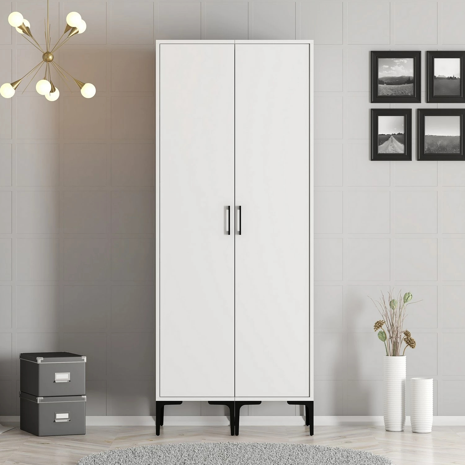 Dollap për dhomë gjumi, ngjyrë e bardhë, Skye Decor, Kumsal SS