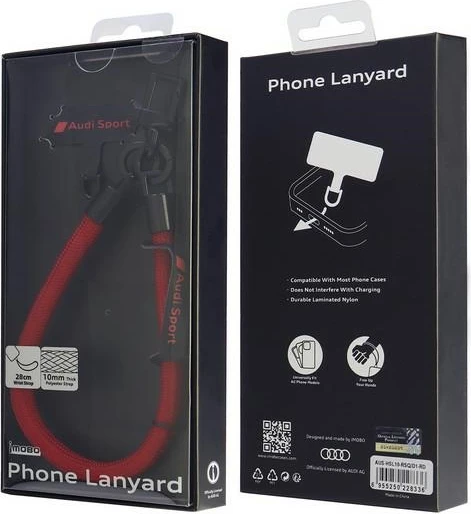 Litar për qafë për celular Audi Universal 28cm x 10mm, Kuq