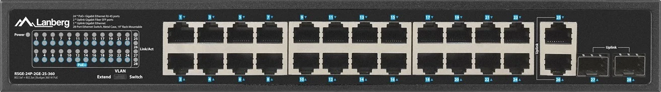 Switch rrjeti Lanberg RSGE-24P-2GE-2S-360, i pamenaxhuar
