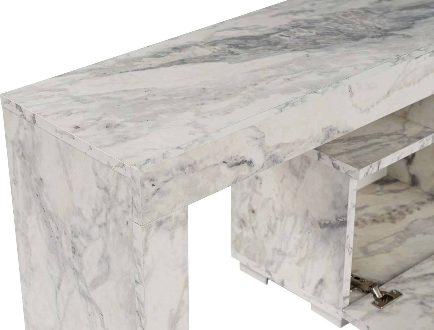 Komodë TV Nordure, Enclave, ngjyrë mermeri Fressia