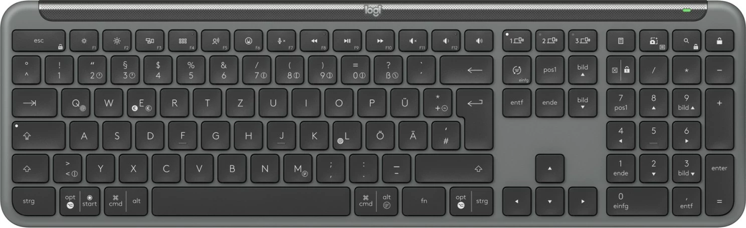 Komplet tastierë dhe maus Logitech MK950 Signature, Wireless, RF Wireless + Bluetooth, QWERTZ, Grafit
