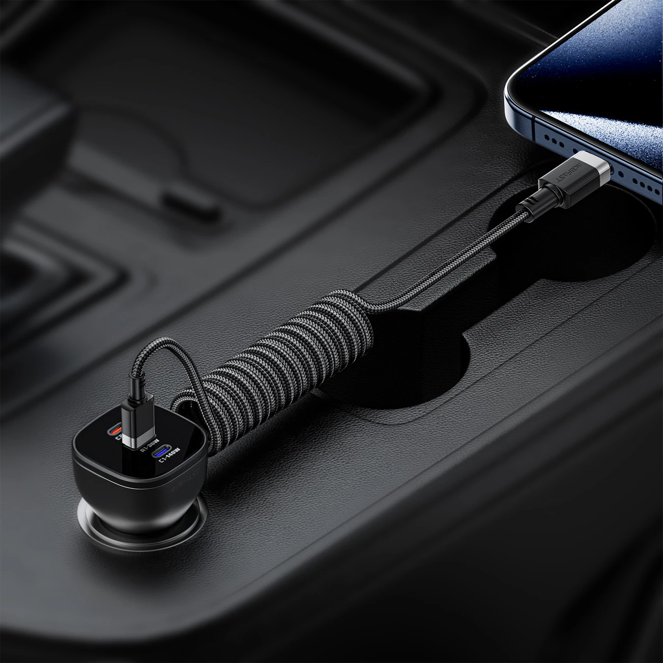 Kabllo Acefast C14-04 USB-A në USB-C, 1.2m, 3A, e zezë