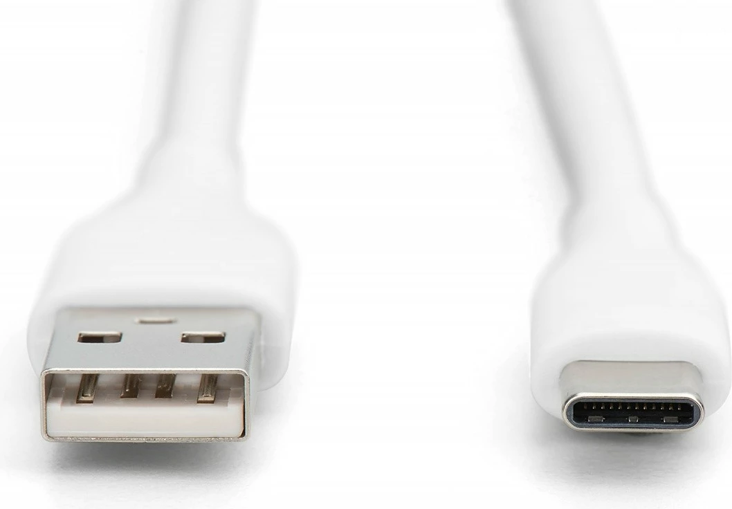 Kabllo silikon Digitus AK-300340-005-W, USB-A në USB-C, 0.5m, Bardhë