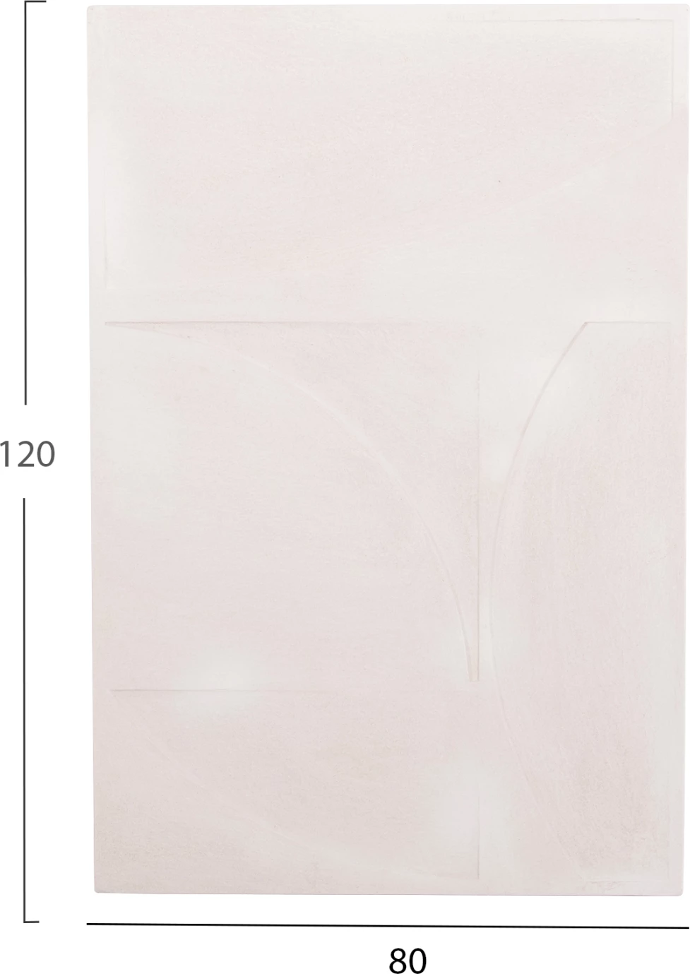 Panel dekorativ për mur, seri Santorini, MDF, ngjyrë e bardhë e zbehtë, FH4506, 80x4x120 cm