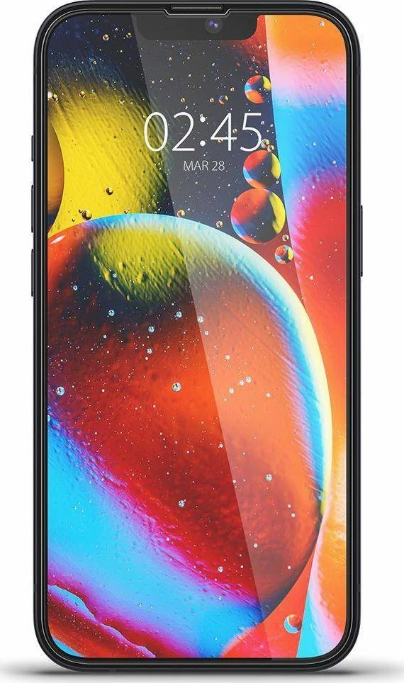 Xham i temperum Spigen Glass FC për iPhone 13/13 Pro, 1 copë, i zi