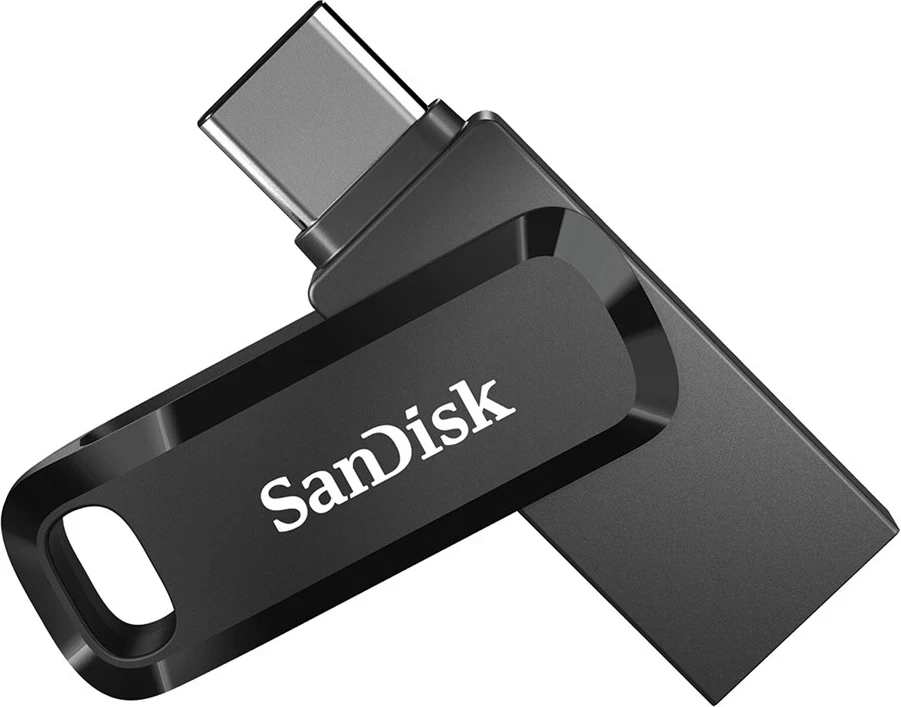 USB SanDisk Ultra Dual, 128 GB, e zezë, argjend