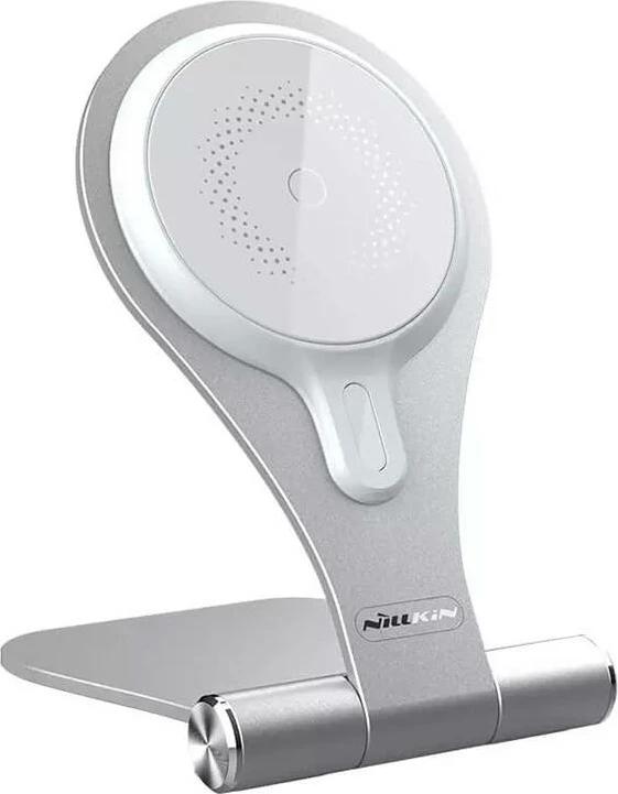 Mbajtës dhe karikues wireless Nillkin NKT11, 15W, MagSafe, argjendtë