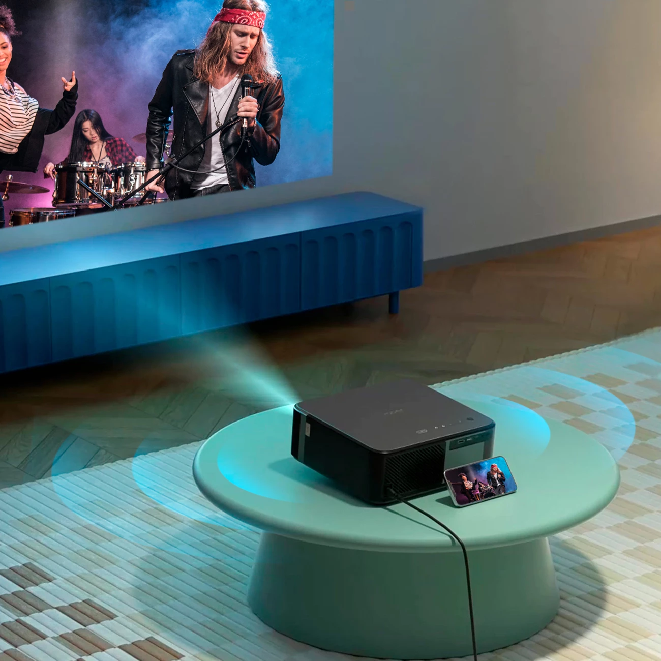 Projektor multimedial Yaber K2s, FullHD 1080p, JBL altoparlantë, Alexa, Wi-Fi 6, Bluetooth 5.0, i zi