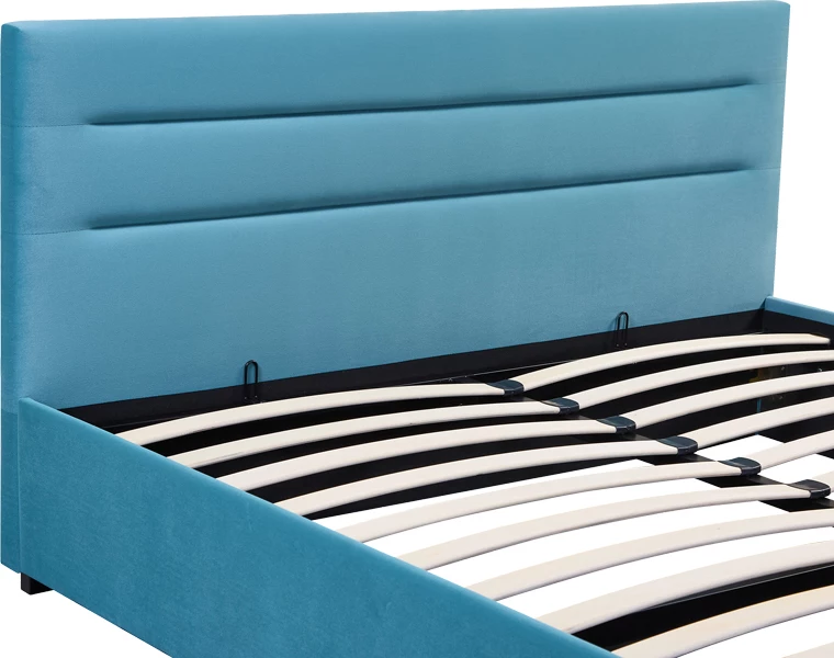 Krevat dopio Molito kadife ngjyrë petrol me depo 160x200cm